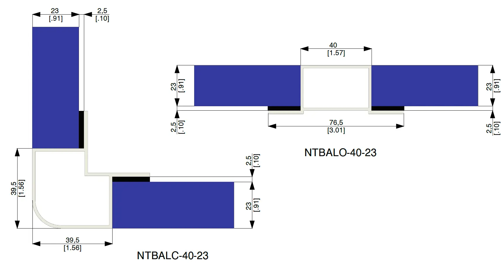 42-45 Series Multi-Config Thermal Break Profile Assembly