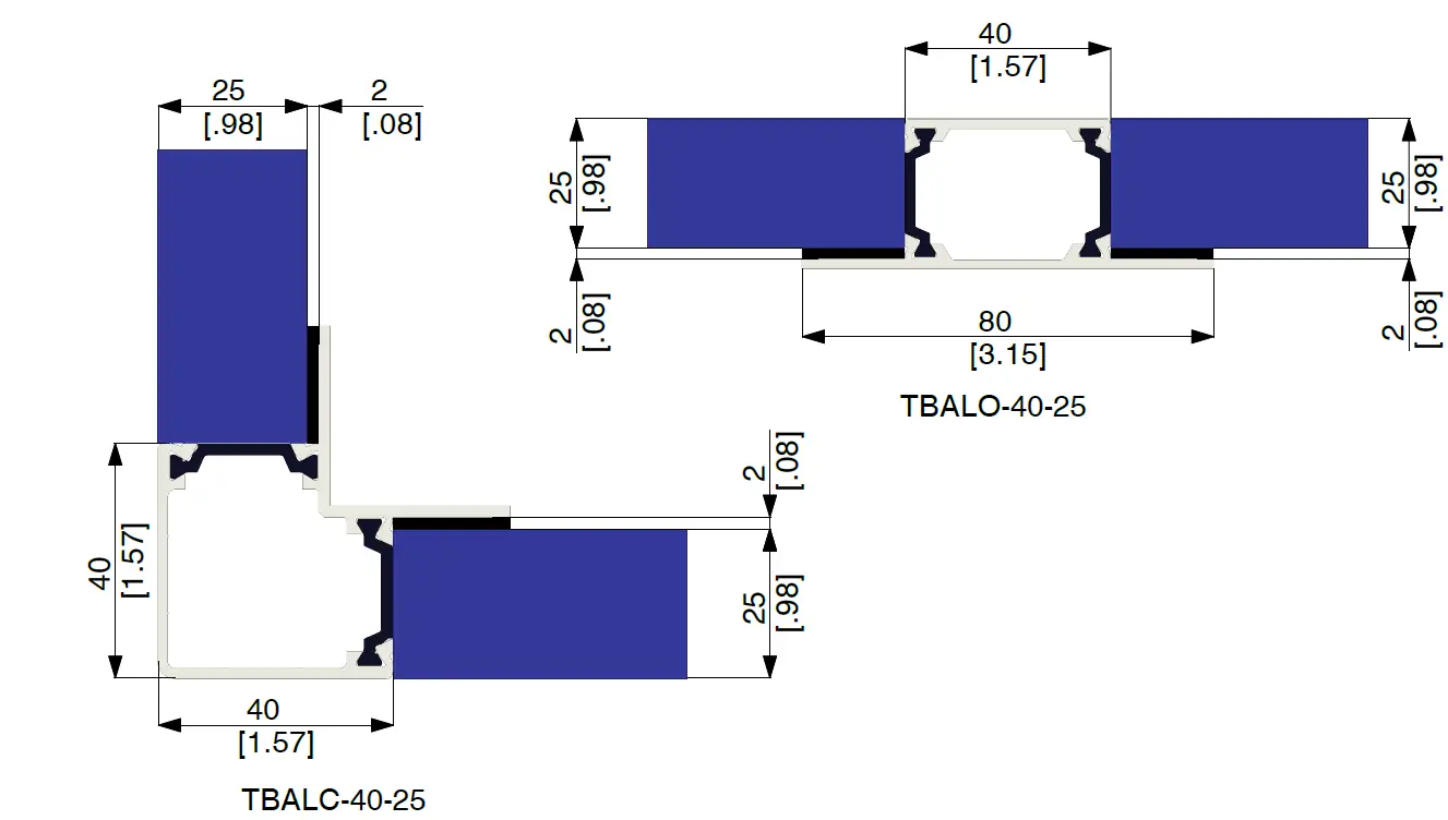 42-25 Series Non-Thermal Break Frame Layout